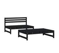 (black pine, middle + footrest) vidaXL Garden Middle Sofa Footrest Outdoor Sofa Coffee Table Solid Wood Pine