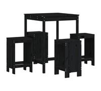 (black pine) vidaXL Garden Bar Set Outdoor Bar Table Set Bar Stool 5 Piece Solid Wood Pine