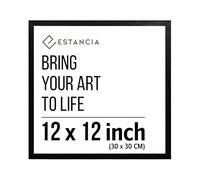 Black Pine Wood Photo Frame 12x12 inch (30x30 cm) with Shatterproof Acrylic Glass | Modern 12 x 12 inch (30 x 30 cm) Wooden Picture Frame