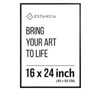 Black Pine Wood Photo Frame 40x60 cm with Shatterproof Acrylic Glass | Modern 40 x 60 cm Wooden Picture Frame