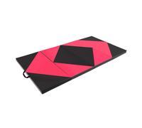 (Black&Pink) 8FT Foldable Gym Mat: Thick Foam, Soft PU Leather
