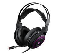 (Black) Pink Colorful Cat Ear Bluetooth Headphone with Mic Rainbow Light Hi-Fi Sound Folding Audio/TF/USB Connection