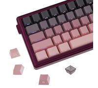 Black-Pink Gradient Side-Engraved keycap Set with Two-Color Injection-Molded PBT Translucent keycaps, Custom 135-key OEM Profile for Mechanical Keyboards.