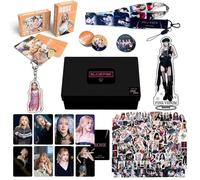 Black Pink Ink Gift Box Jisoo Rose Personal Edition Peripheral Signboard Sticker Small Card Set Hanging Rope Keychain Rose gift box