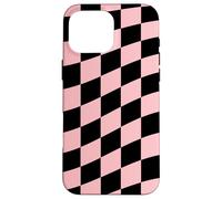 Black Pink Pastel Checkerboard Wave Case for iPhone 16 Pro Max