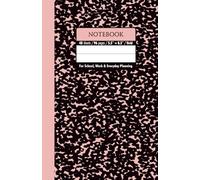 Black & Pink Peach Marble School Notebook - Grid, 96 Pages, 5.5" x 8.5", Soft Matte Cover: For schoolwork, math, science, creative projects, and daily planning