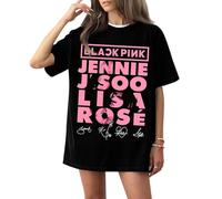Black-Pink Shirt Deadline Kpop Lisa Jennie Jisoo Rose Tshirt Black-Pink 2025 World Tour Graphic Retro Support Tee Shirt for Fans Teen Girls