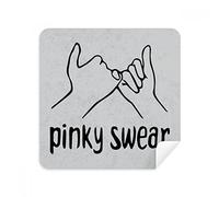 Black Pinky Swear Personalized Gesture Glasses Cleaning Cloth Phone Screen Cleaner Suede Fabric 2pcs