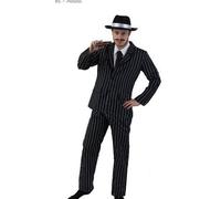 Black Pinstripe Suit Costume I Love Fancy Dress Black Large
