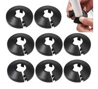 Black Pipe Covers 8pcs 20mm Lightweight Escutcheon Cover Plate, Radiator Pipe Covers for Radiator, Wall Pipe Tube Decoration