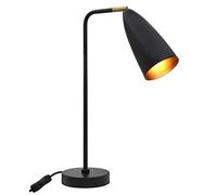 Black Pipe Table Lamp Modern Desk Lamp Adjustable Shade Brass Joint Steampunk Bedside Light H3019