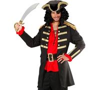 Black Pirate / Captain Costume Medium for Buccaneer Fancy Dress