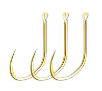Black Pit Carp Horn Hook, 30 Pcs Barbless Golden Fishing Hooks for Crucian Carp, 100C High Carbon Steel Competition Amusement(Gold,7#)