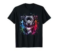 Black Pitbull Staffy American Staffordshire Terrier Dog T-Shirt