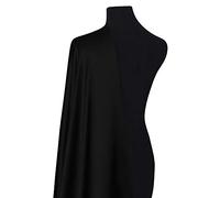 Black Plain Crepe De Chine Dress Fabric Silky Polyester Fabric for Dressmaking, Blouses, Decoration, Craft Bridal Material |44/45" | 112cm Wide | Sold by The Metre