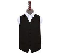 Black Plain Satin Wedding Waistcoat - 38"