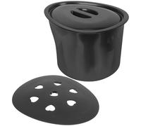 Black Plastic Bedpan Chamber Pot with Lid for Bedside Commodes