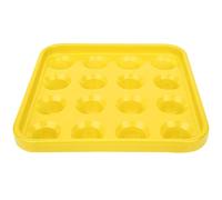 Black Plastic Billiard Ball Tray 16 Holes Storage Holder Box Billiards Accessories Strong Anti Drop Durable for Snooker Pool Halls Professional Use (Yellow)