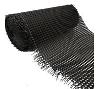 Black Plastic Cane Webbing Roll,PE Wicker Weaving Faux Cane Synthetic Rattan Fabric Roll,Open Mesh Webbing Sheet Material for Lampshade Cushion Covers Furniture Repair(16inx23ft)