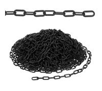 Black Plastic Chain Barrier - 500ft Safety Chain Links for Crowd Control Fence Gate Garden Driveway Eltor Parking Lot Queue Line Durable and Weather Resistant