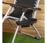Black Plastic Cupholder Side Tray for Garden Gravity Chairs Samuel Alexander Black One Size
