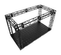 Black Plastic Figure Display Stage Platform for Collectibles and Desk | Modular Storage Box, Tabletop Support Stand, Office Room Presentation, Model Enthusiasts and Professional Collectors