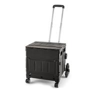 Black Plastic Folding Craft/Sewing & Hobby Trolley with Stair Climbing Wheels