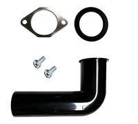Black Plastic Garbage Disposal Drain Elbow Replacement Set | for Waste King for whirl Away Units Includes Flange Rubber Gasket and Screws 3.8 Inch Outlet