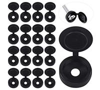 Black Plastic Hinged Screw Covers with Snap on Cap for Wood Screws Cover Caps (5)