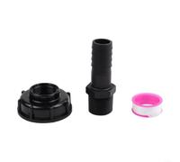 Black Plastic Ibc Tote Adapter Featuring S60x6 Thread And 1 Inch Hose Barb For Secure Rain Water Storage Tank Garden Hose Connection
