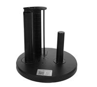 Black Plastic Label Dispenser with Weighted Base for Tamper Evident Labels | Manual Tabletop Peeler Supports One-inch Cores, Label Heights 20-150mm and Widths up 140mm