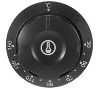 Black Plastic Oven Control Knob Cover for Deep Fryers 30-150℃ | 6mm Mount Hole, Universal Fit for Kitchen Appliances, Temperature Adjustment, High Reliability