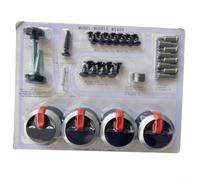 Black Plastic Oven Knobs 4-Pack with Adaptors for Repair | Heat resistant ABS, matte black finish, cool touch safety, fit, quick install no tools