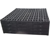 Black Plastic Paving Driveway Grid Turf Grass Lawn Path Gravel Protector | 4 Grass Grids = 1 Sq Meter | Drainage Mat Greenhouse Deck Garden Supply (36)