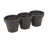 (Black) Plastic Plant Flower Garden Holder Pots Planter Herb Coloured