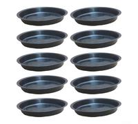 Black Plastic Plant Pot Trays 10-Pack 4 Sizes For Drainage And Support