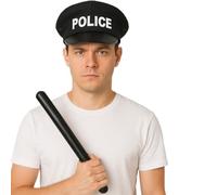 Black Plastic Police Truncheon Baton Fancy Dress Accessory For Officer Themed Law Enforcement Masqurade Costume Party
