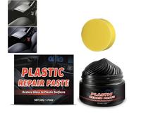 Black Plastic Restorer Paste Ceramic Coating, 2026 Advanced Plastic Repair Cream to Restore Faded Trim, Interior, Long-Lasting Sun Protection & Deep Black Effect with Sponge Applicator (1PC)
