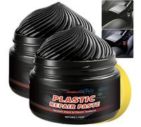 Black Plastic Restorer Paste Ceramic Coating, Advanced Plastic Repair Cream to Restore Faded Trim, Bumpers, Interior, Long-Lasting Sun Protection & Deep Black Effect with Sponge Applicator (2PCS)