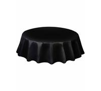 Black plastic round tablecloth 213 cm