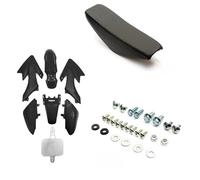 Black Plastic Set With Fixing Bolts And Black Flat Top Seat Compatible Replacement With CRF50 Pit Bike Dirt Bike 50cc 110cc 120cc 125cc