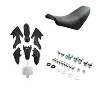 Black Plastic Set With Fixing Bolts And Black Low Sit Seat Compatible Replacement With CRF50 Pit Bike Dirt Bike 50cc 110cc 120cc 125cc