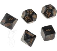 Black Plastic Sports Action Guide Dices, Polygonal Design, Party Games, Games Accessories, Couple Gift -UK-K28