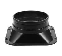 Black Plastic Square to Duct Vent Adapter with Flange | Integrated Sealing Groove, Pre-drilled Holes, Balanced Airflow for Bathrooms and Fresh Air Intake