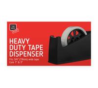 Black Plastic & Steel Tape Dispenser, 1 Piece - Durable & Heavy Duty, Suitable for Various Office Applications