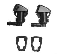 Black Plastic Wiper Cleaning Nozzle Pair for Ford Duty Black | Customizable 3-way spray angle, optimal coverage control, suits various wiper arm positions, clear vision