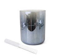 Black Plating Crystal Singing Bowl Set 7 Inch A Note Sound Bath Alchemy Bowl for Yoga Meditation Sound Healing Includes Striker & O ring 440HZ Frequency