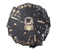 Black Playing Cards Deck | Skull-Embossed PVC Poker Cards | Flexible Foil Playing Cards Comes with Storage Box for Texas Holdem Poker Go Fish
