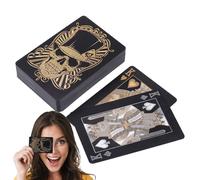Black Playing Cards - Skull Themed PVC Playing Cards - Flexible Foil Deck with Storage Box | Unique Poker Cards for Texas Hold'em, Go Fish and More, Gi Cards