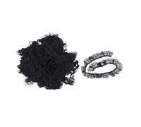 Black Pleated Lace Trim for Sewing, Polyester Flower Ribbon